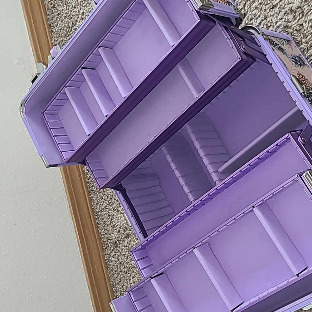 Sephora Limited Edition Pineapple Print Makeup Train Case - Lavender Trim